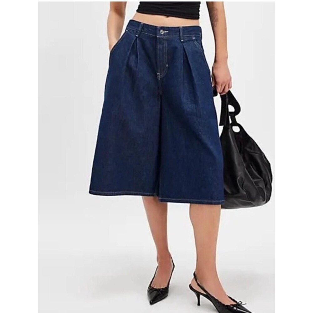 We The Free x Free People Women's Dk Wash Crvy Antonia Crop Culotte Jeans 33
